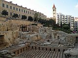 Beirut 24 Roman Baths With Council for Development and Reconstruction Building And Saint Louis Capuchin Church 